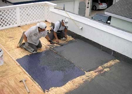 applying Desert Crete deck waterproofing system