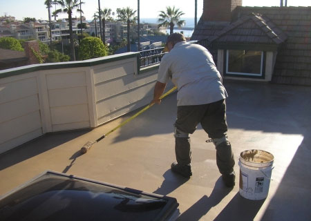 Orange County deck waterproofing company applies colorized product