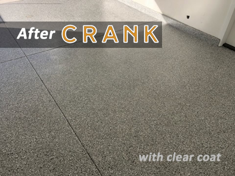 Orange County deck coating company applied epoxy and clear coat to this garage floor