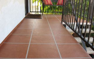 walkway coating that looks like red tile and grey grout