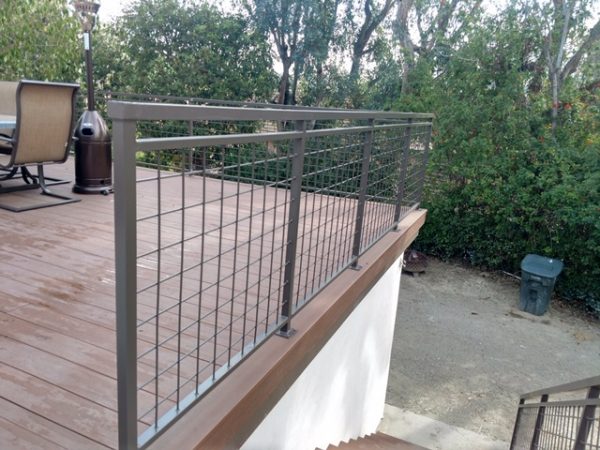 deck construction project installed metal railings that do not block the view