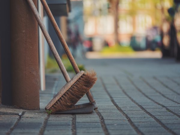 scrub deck with brush or broom before applying deck waterproofing product