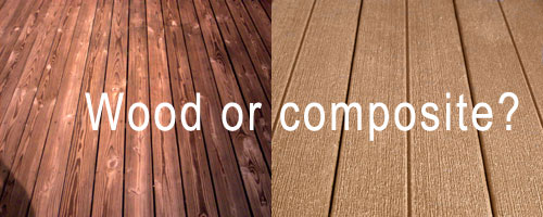 comparison of new deck construction materials showing wood and composite material