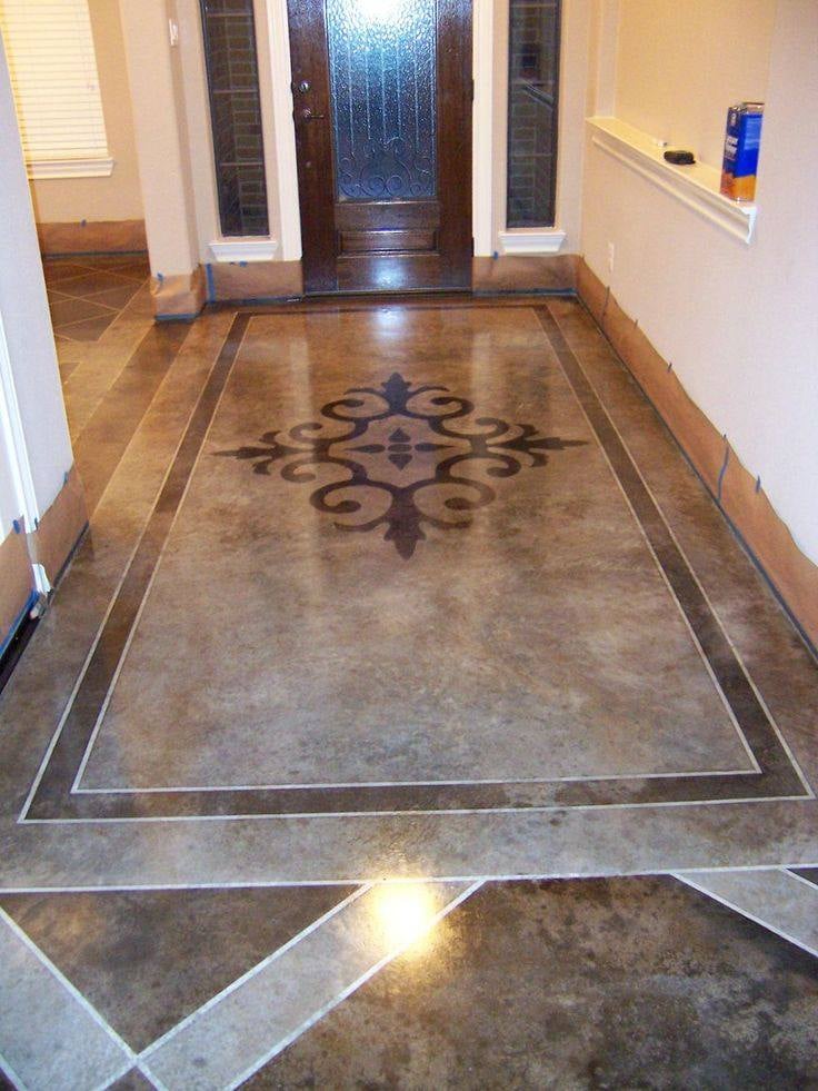 interior concrete resurfacing in Orange County home entryway
