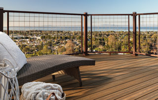 New Deck construction project with view of Orange County skyline