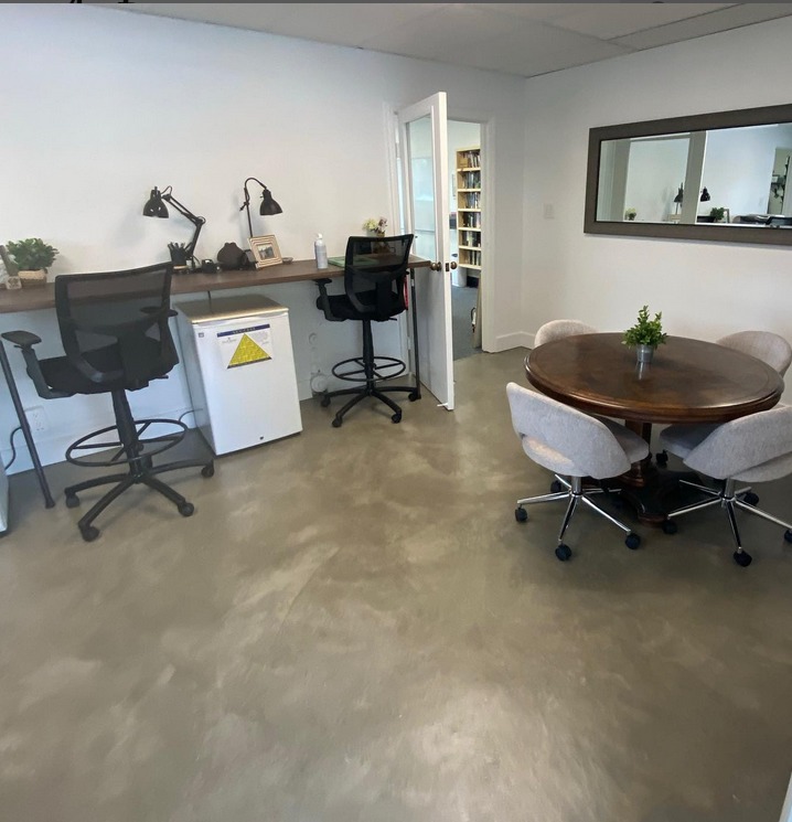 concrete resurfacing floors in Capistrano Valley Christian School office