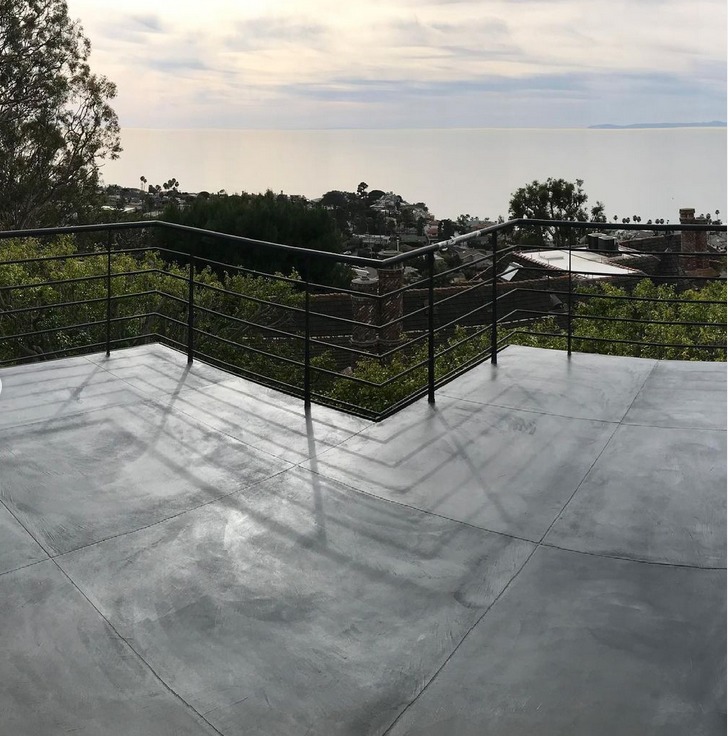 new deck construction with Desert Crete finished to look like polished concrete