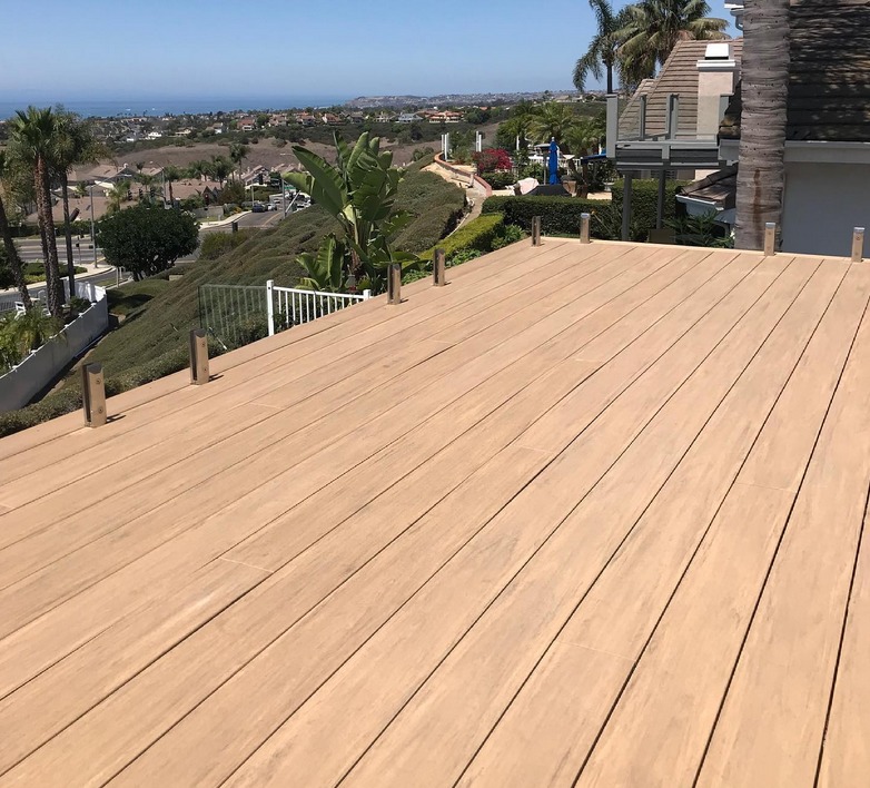 new deck construction with composite decking in Newport Beach