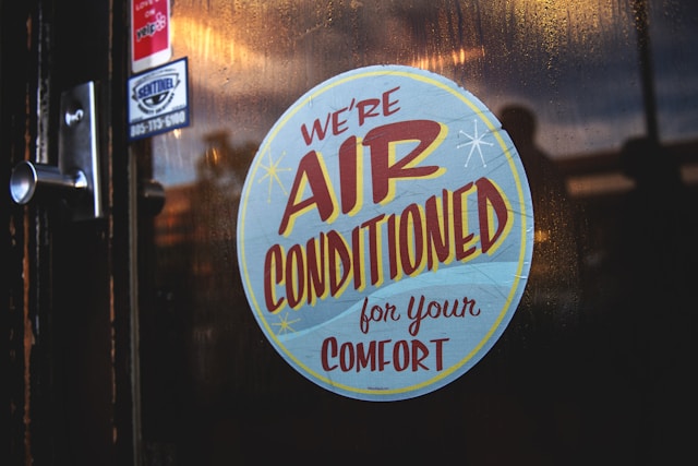 air conditioned sign