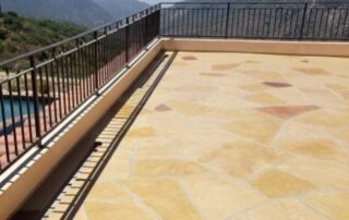 concrete resurfacing after photo with sandstone colored flagstones