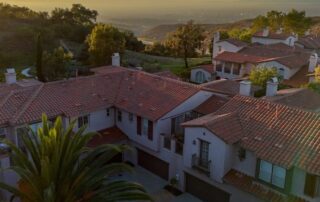 arial view of tile roof newport coast