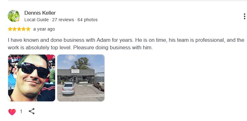 Google review of tile roof repair job by Crank Waterproofing, Decking, and Roofing